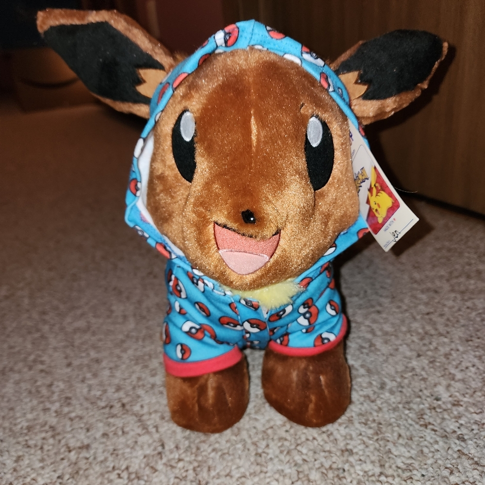 Build A Bear Pokemon Eevee Plush with Pokémon ball jacket